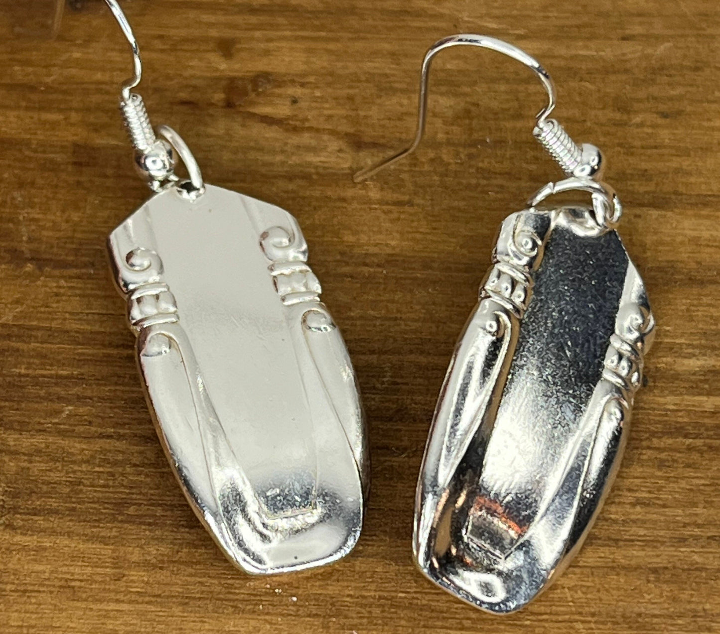 Silver Drop Earrings made from Vintage Spoon Handles, Silverware Jewelry, Unique Gift for her