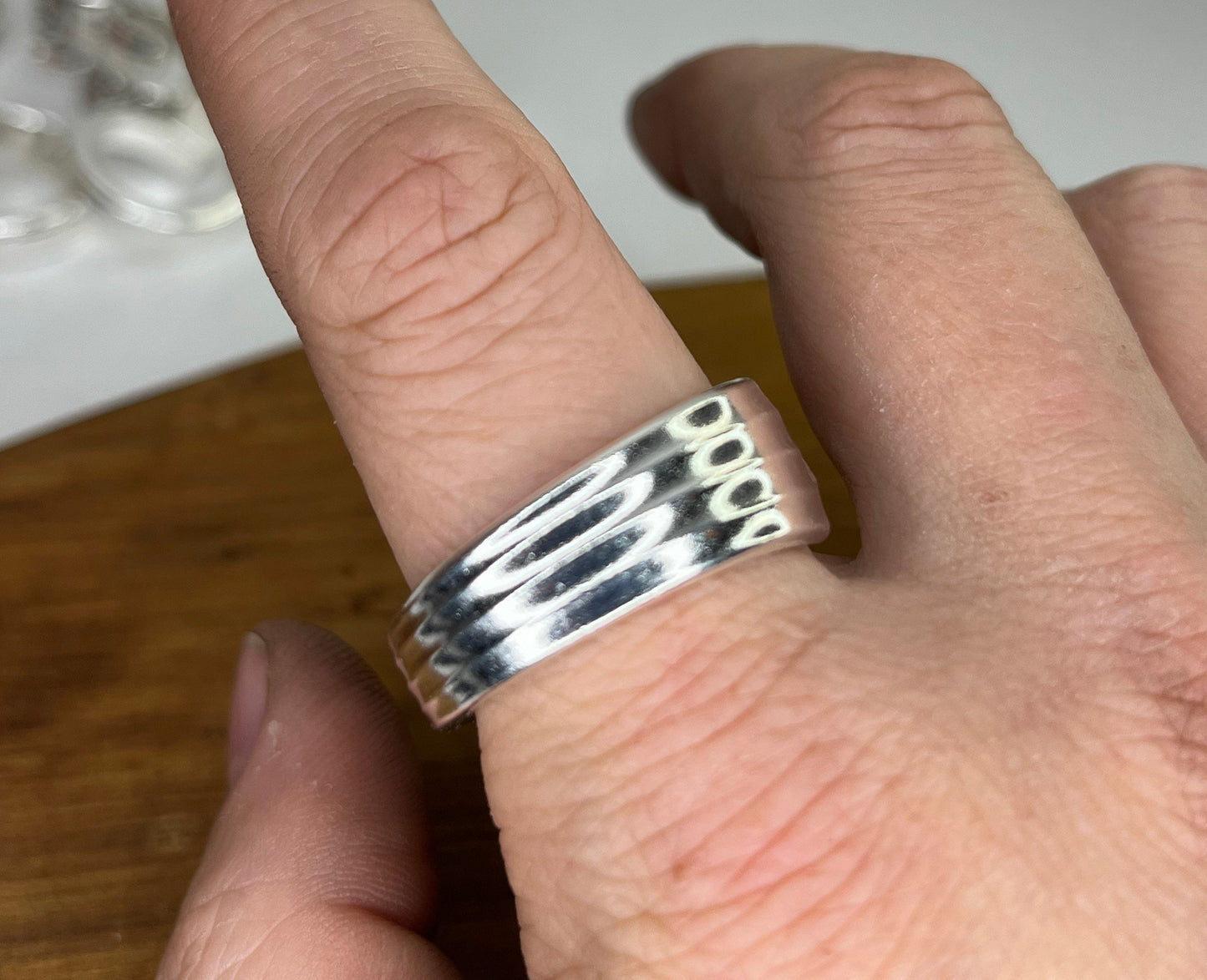 Silver Ring made from Vintage Spoon Handle, Silverware Jewelry, Silver Spoon Ring, Gift for her, Gift for wife, Simple Silver ring