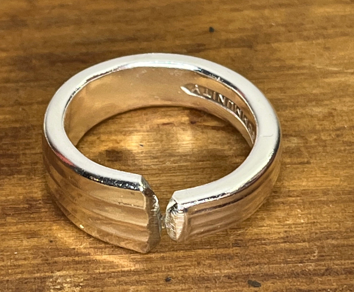 Silver Ring made from Vintage Spoon Handle, Silverware Jewelry, Silver Spoon Ring, Gift for her, Gift for wife, Simple Silver ring