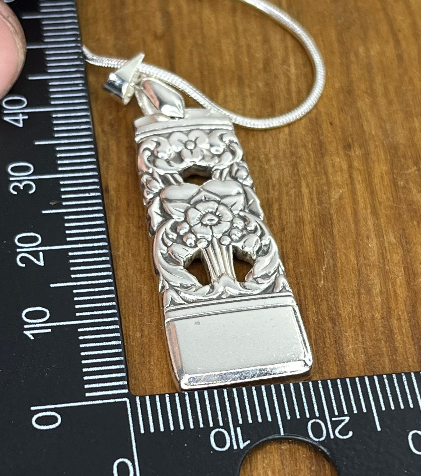 Silver Spoon Necklace Pendant made from Antique Vintage silverware,