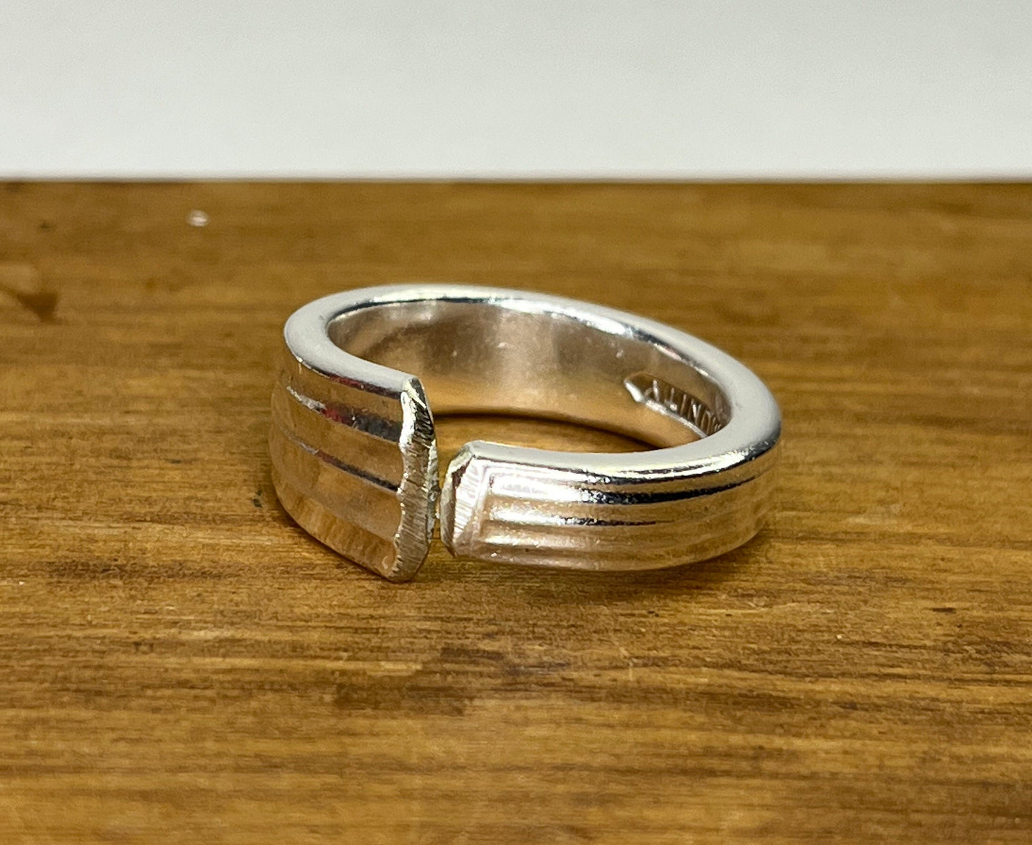 Silver Ring made from Vintage Spoon Handle, Silverware Jewelry, Silver Spoon Ring, Gift for her, Gift for wife, Simple Silver ring