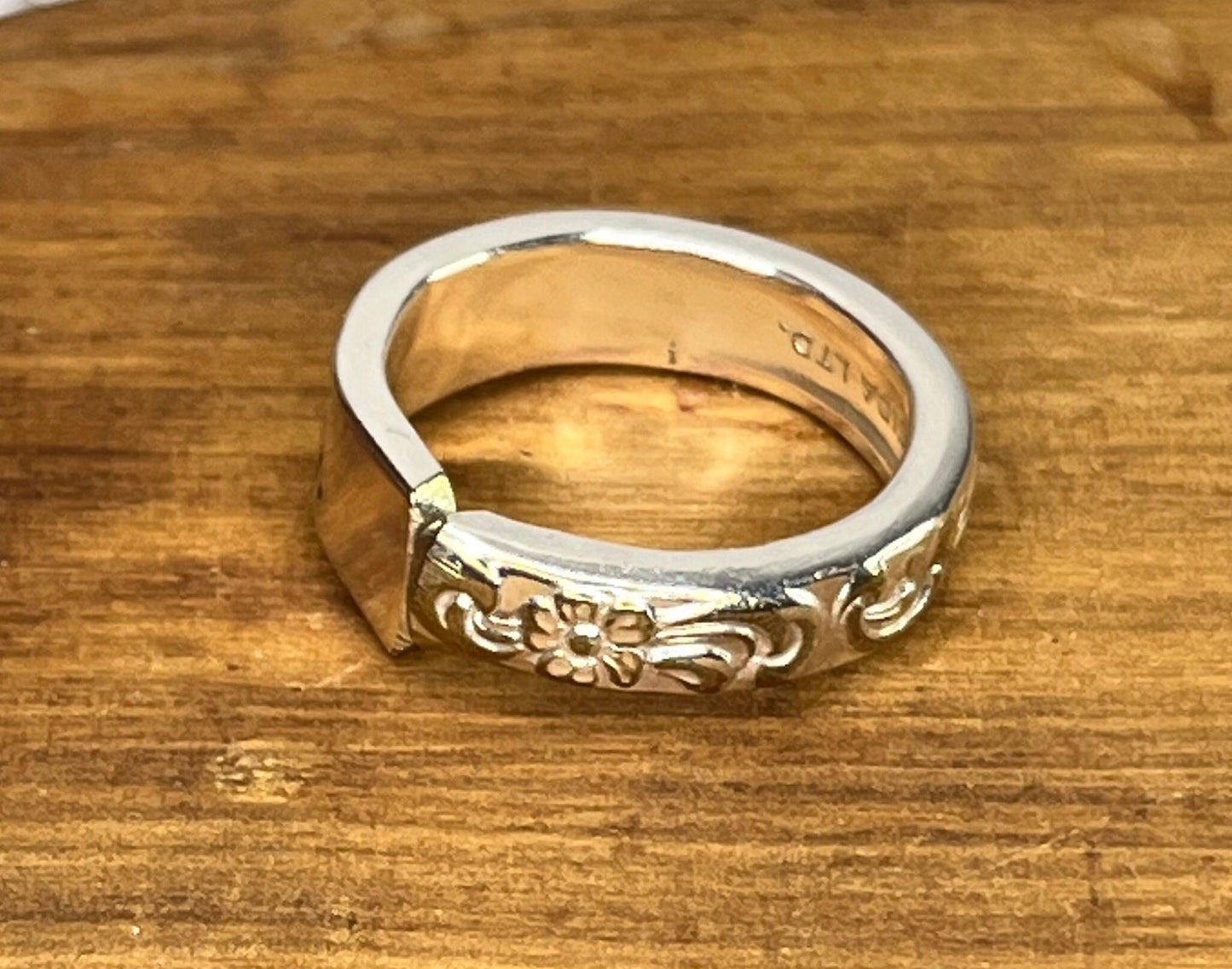 Silver Wrap Ring made from Vintage Spoon Handle with “I am Enough” hand stamped, Silverware Jewelry, Silver Spoon Ring for her,