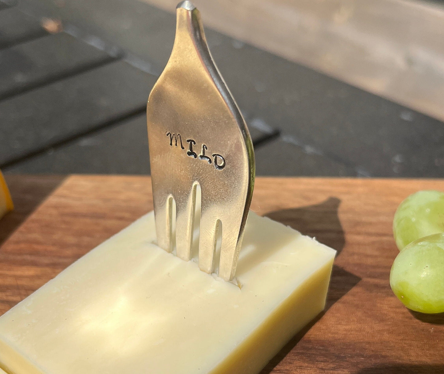 Rustic Cheese Labels from Repurposed Silver Forks | Handcrafted Cheese Markers | Unique Host Gift - One of a Kind Housewarming present