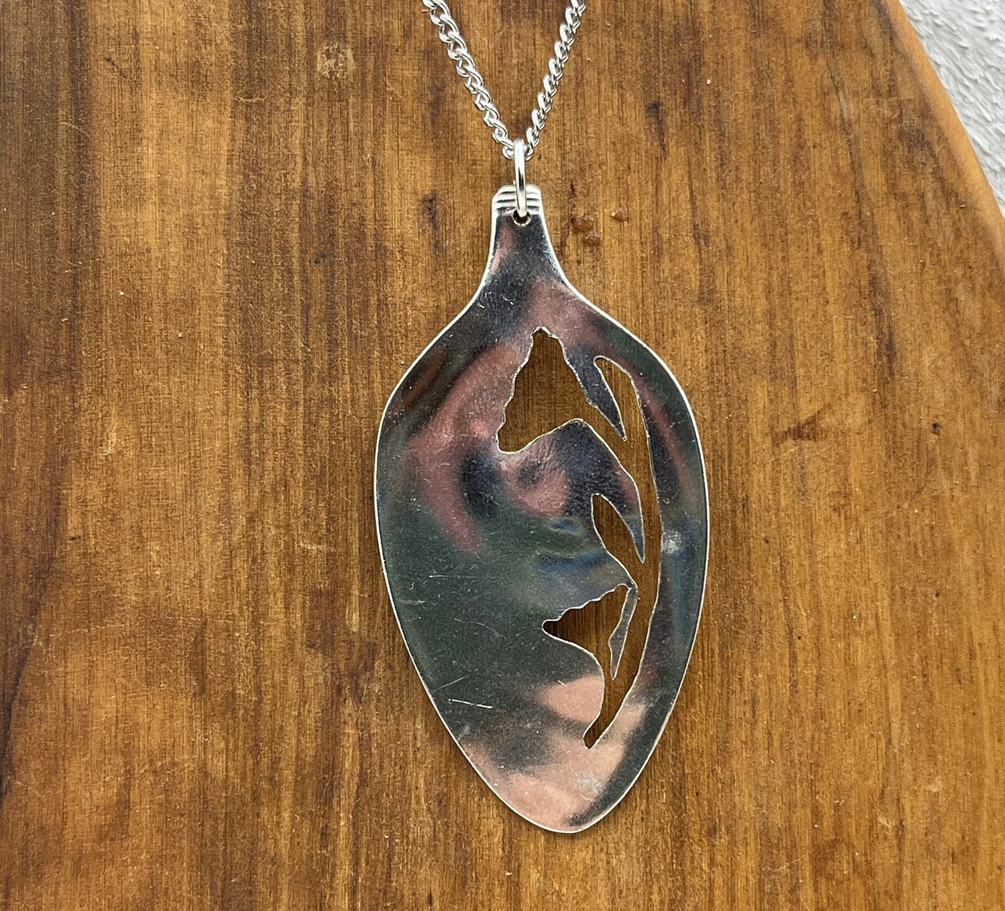 Handcut Silver Flower Pendant