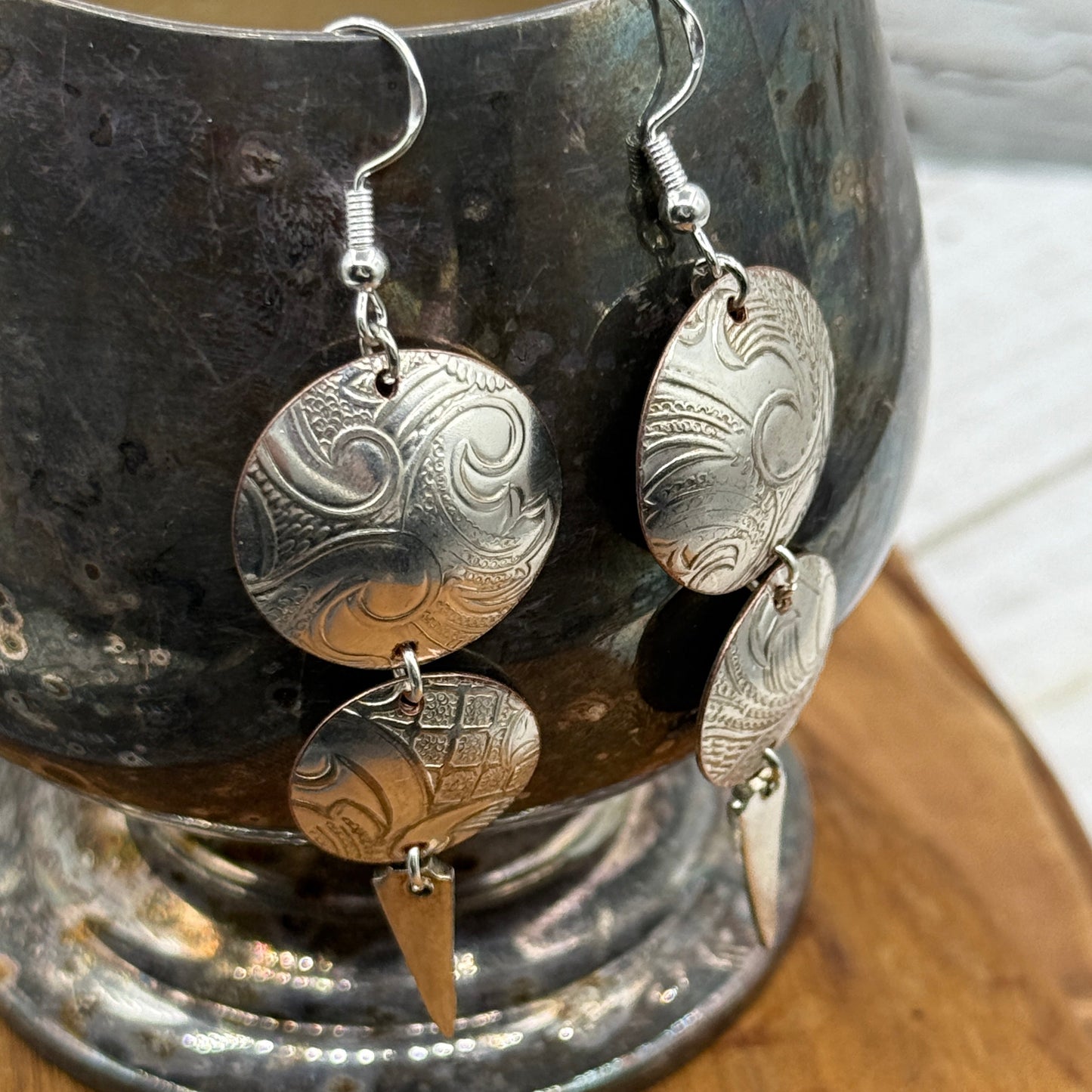 Silver Serving Tray Earrings