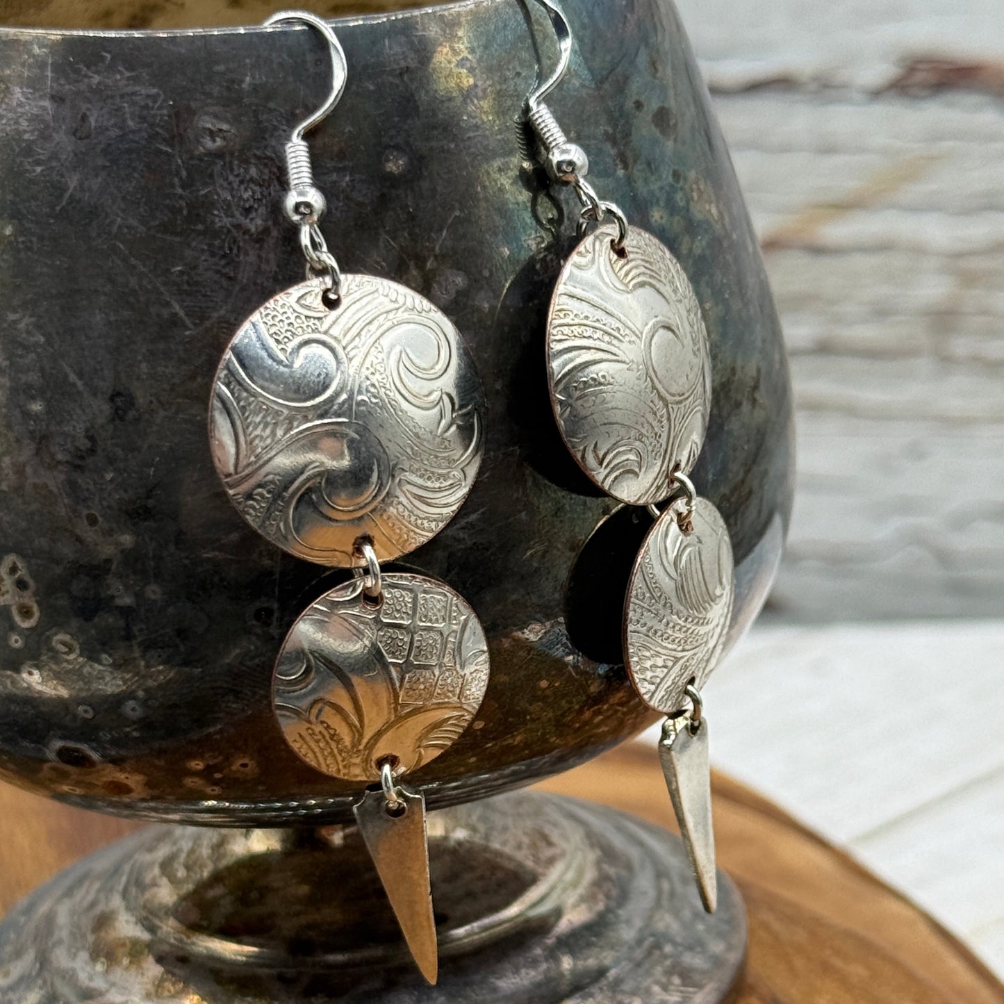 Silver Serving Tray Earrings