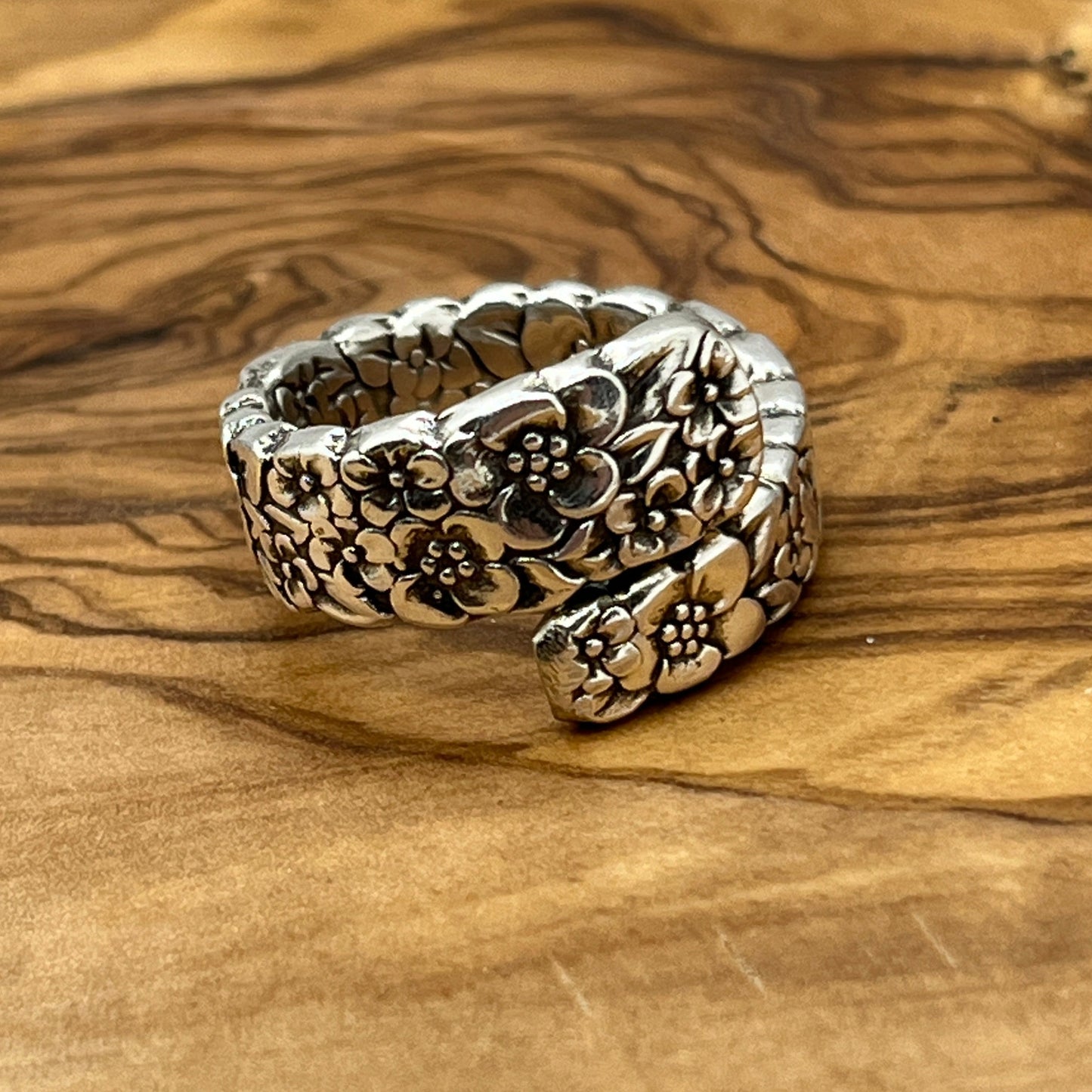 Rare Spoon Ring Handcrafted from Repurposed Vintage Silverware