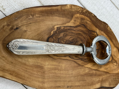 Antique Silver Bottle Opener made from Vintage Knife Handle