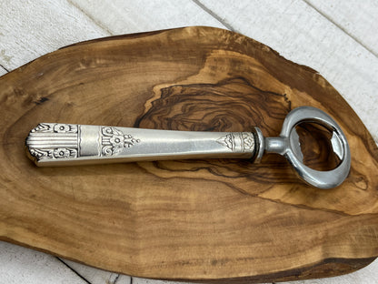 Antique Silver Bottle Opener made from Vintage Knife Handle