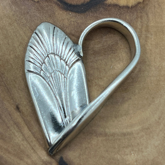 Silver Heart Spoon End and Fork Tine Pendant