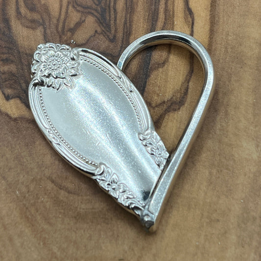 Silver Heart Spoon End and Fork Tine Pendant