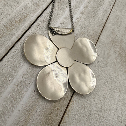 Large Silver Flower Pendant