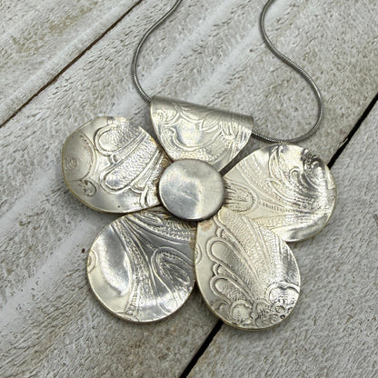 Medium Silver Flower Pendant