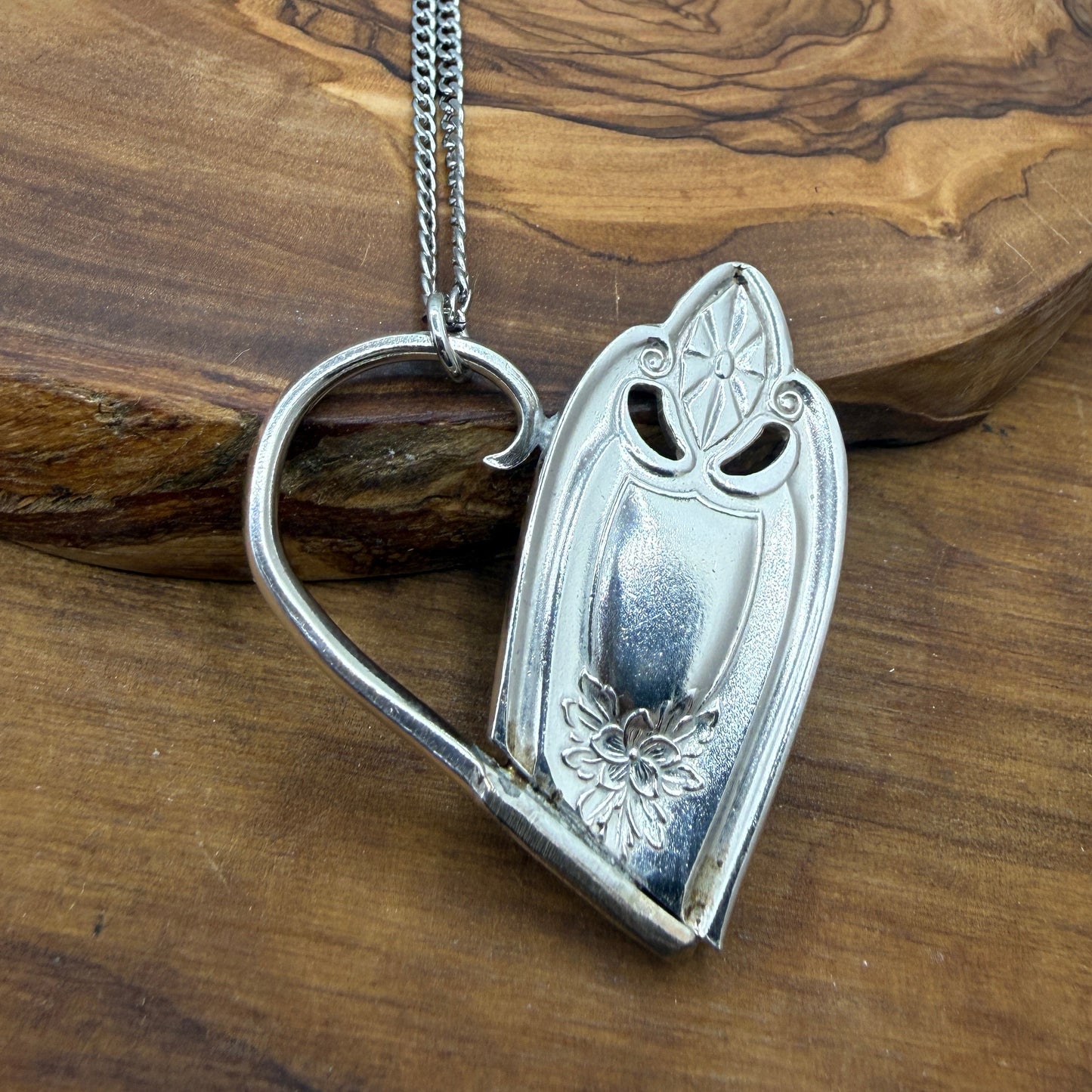 Silver Spoon Heart Pendant