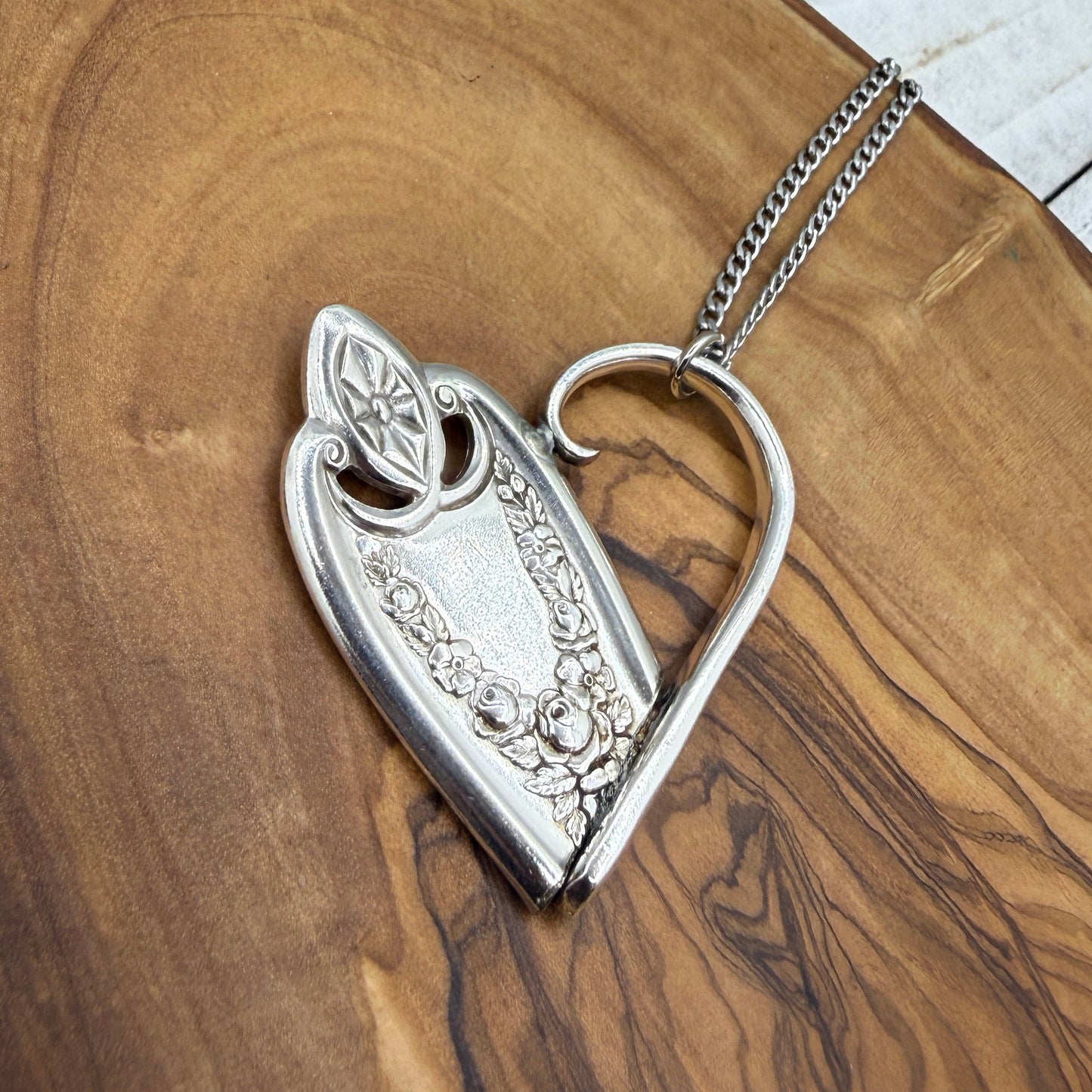 Silver Spoon Heart Pendant