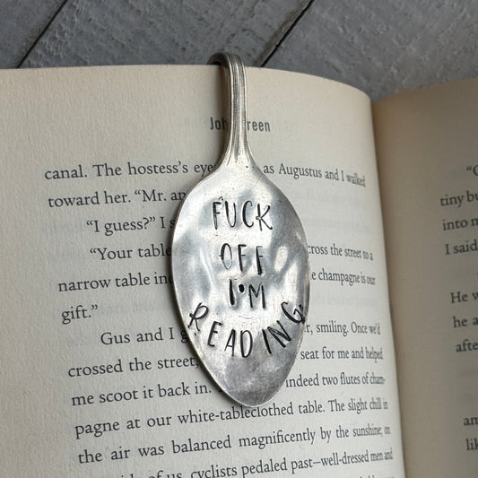 Hand Stamped Bookmark - Fuck Off I'm Reading