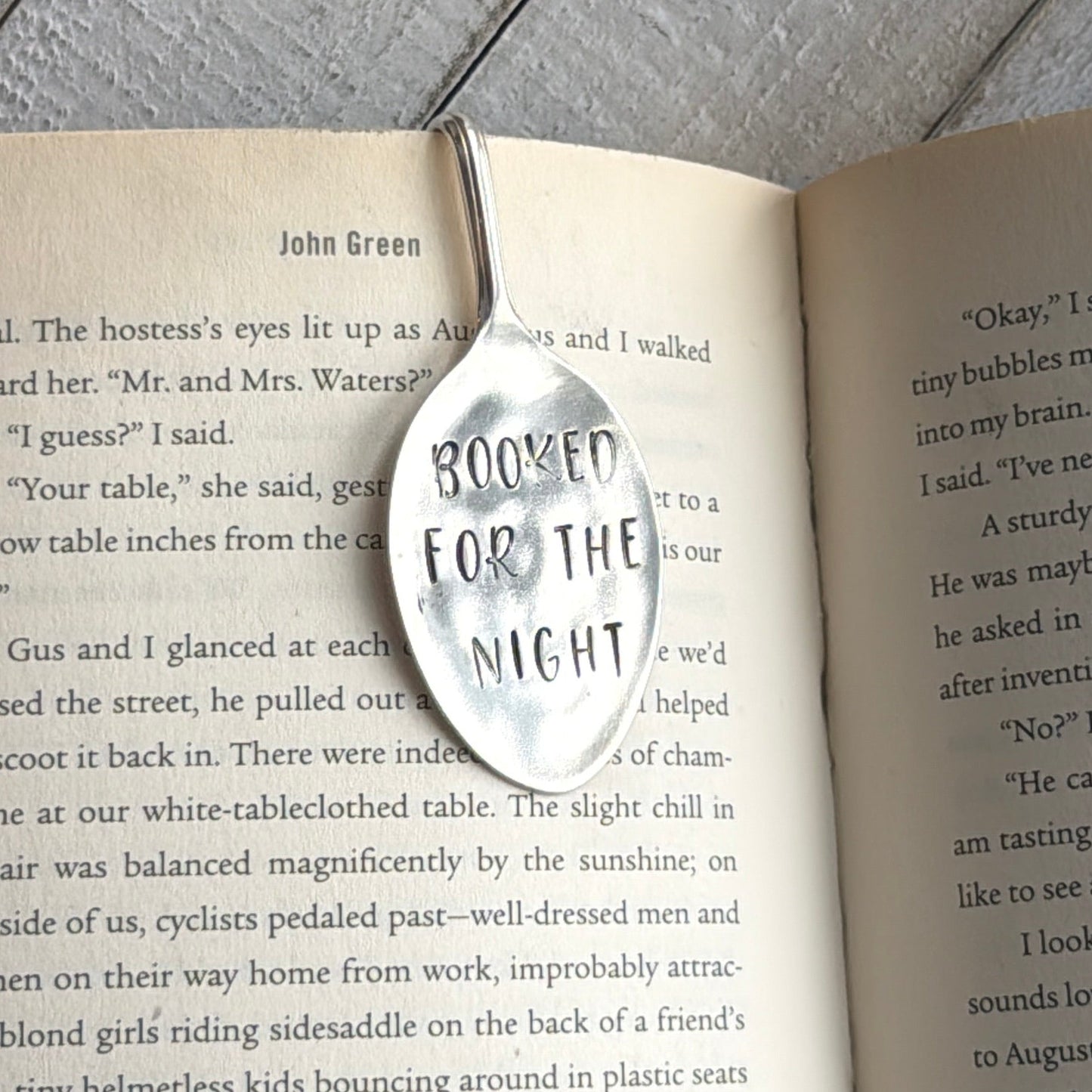 Hand Stamped Bookmark - Booked for the Night