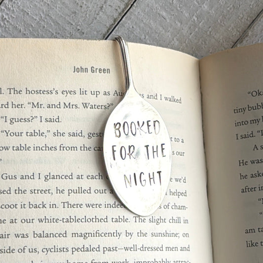 Hand Stamped Bookmark - Booked for the Night
