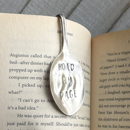 Hand Stamped Bookmark - HOLD MY PAGE