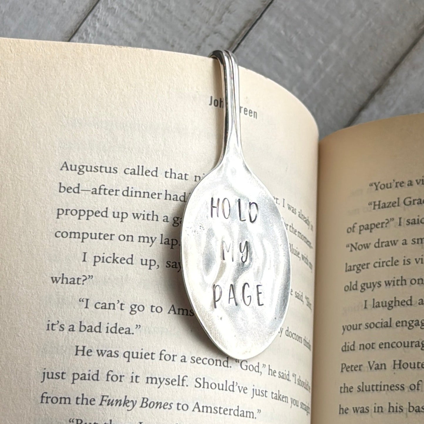 Hand Stamped Bookmark - HOLD MY PAGE