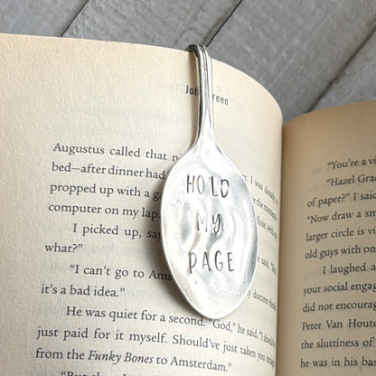 Hand Stamped Bookmark - HOLD MY PAGE