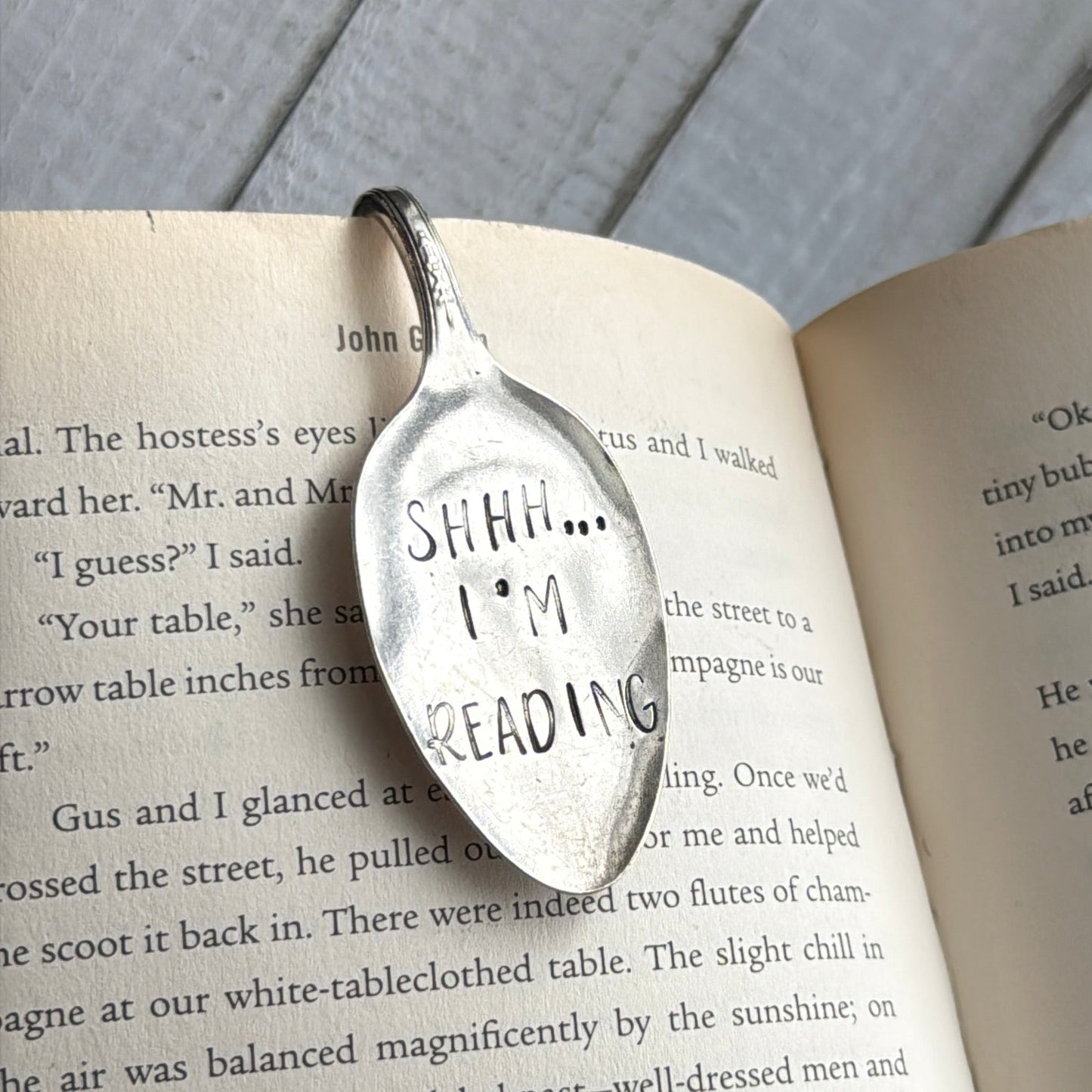 Hand Stamped Bookmark - Shhhhh.  I'm Reading