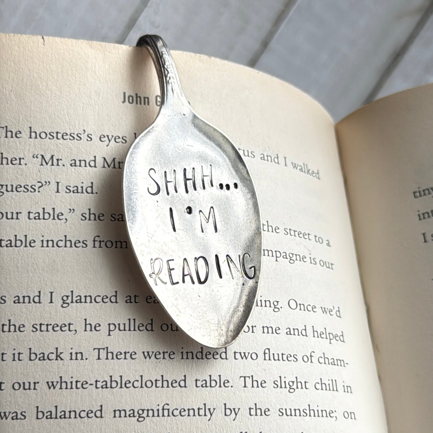 Hand Stamped Bookmark - Shhhhh.  I'm Reading