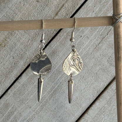 Silver Serving Tray Earrings