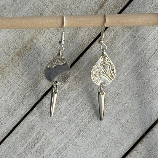 Silver Serving Tray Earrings