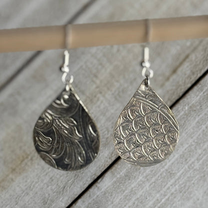 Silver Serving Tray Earrings