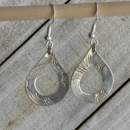 Silver Serving Tray Earrings