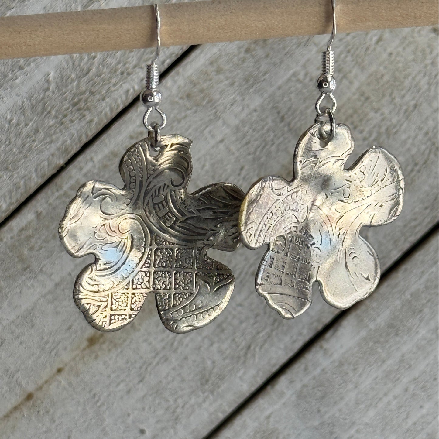Silver Serving Tray Earrings