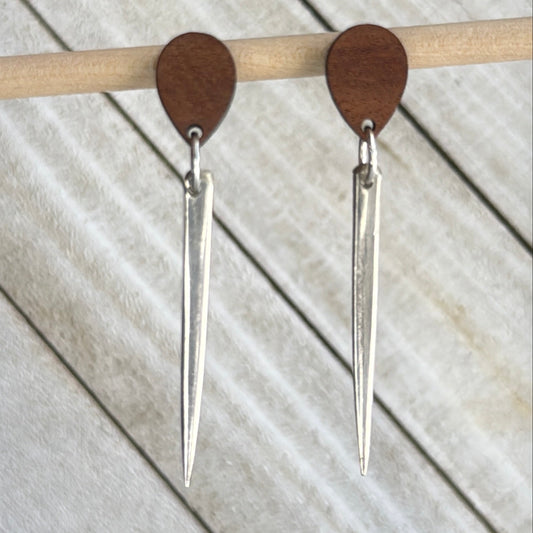 Silver Serving Tray Earrings