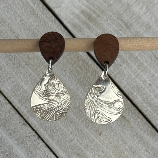 Silver Serving Tray Earrings