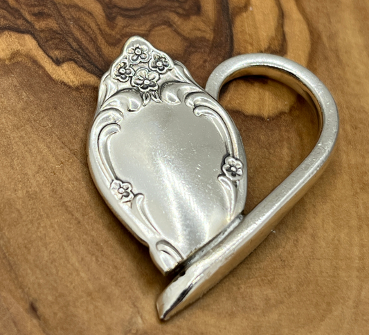 Silver Heart Spoon End and Fork Tine Pendant