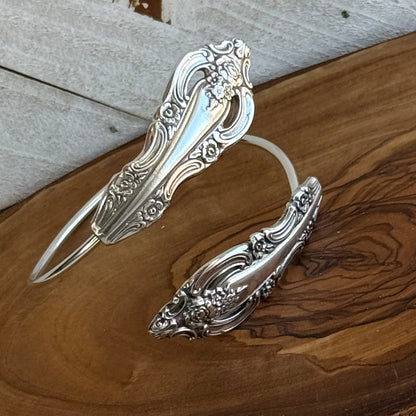 Adjustable wrap silver plated bracelet bangle