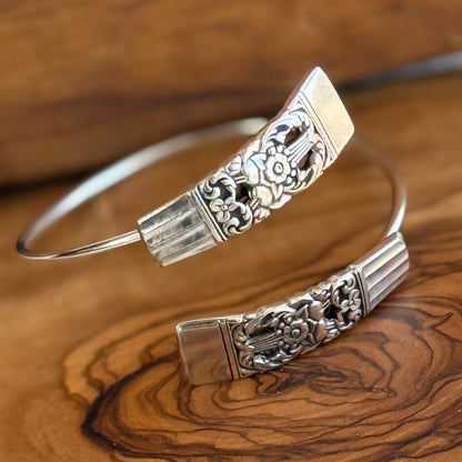 Adjustable wrap silver plated bracelet bangle