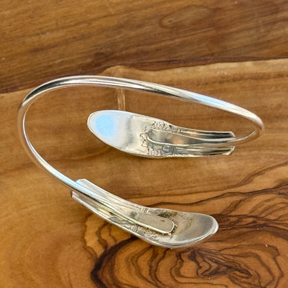 Adjustable wrap silver plated bracelet bangle