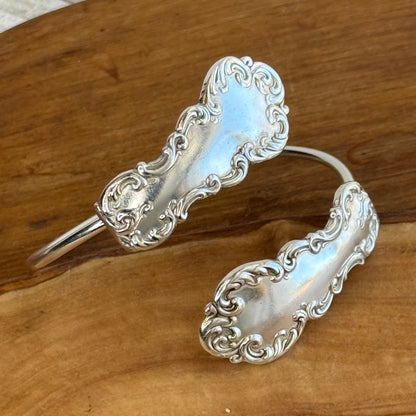 Adjustable wrap silver plated bracelet bangle