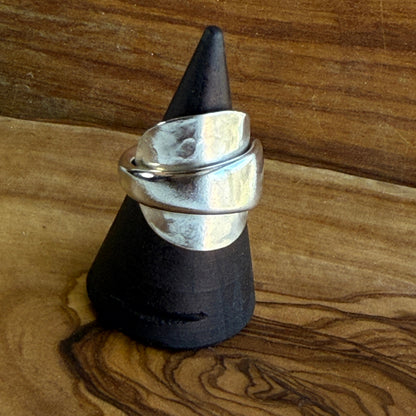 Salt Spoon Saddle Ring - Hammered Texture