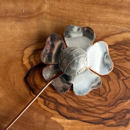Silver Flower on copper stem