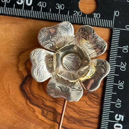 Silver Flower on copper stem