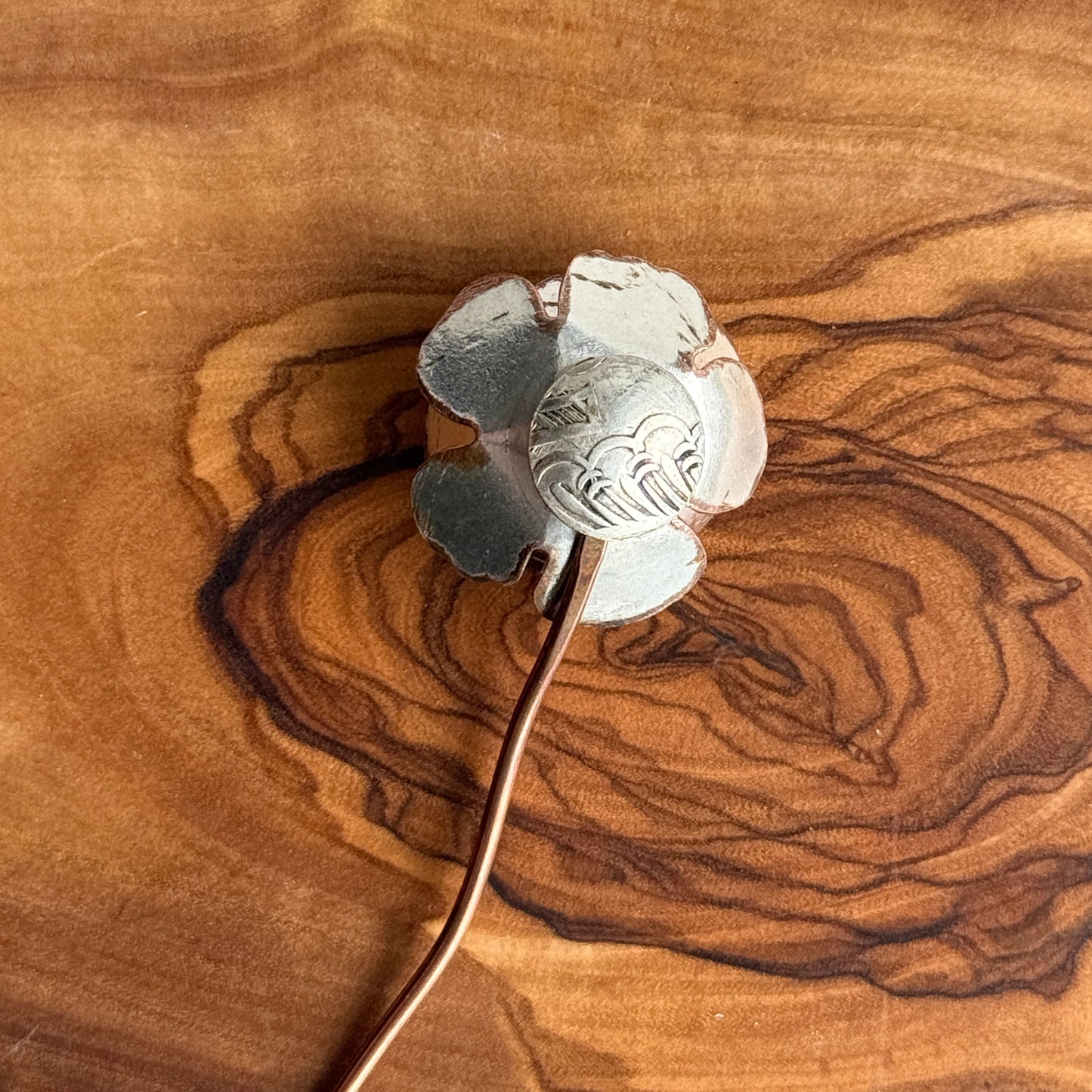 Silver Flower on copper stem