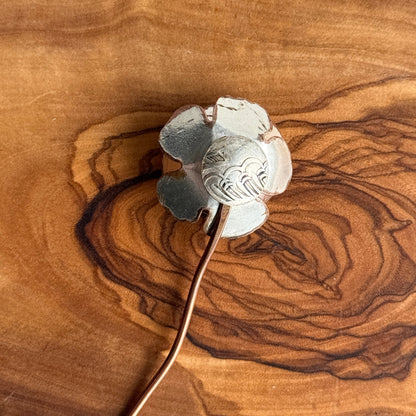 Silver Flower on copper stem