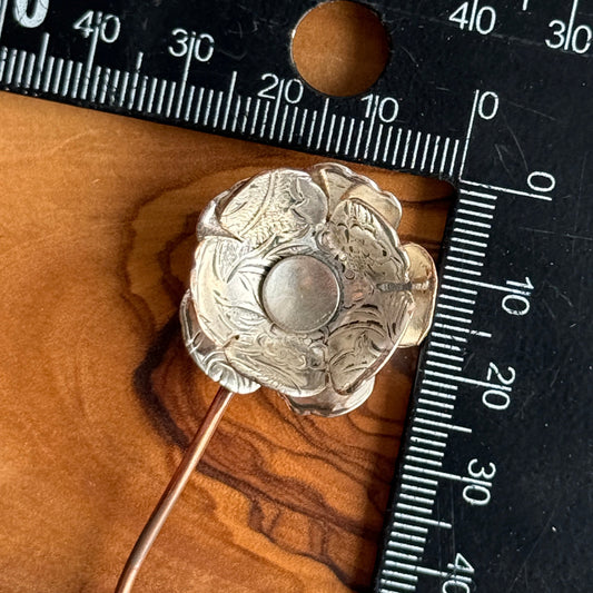 Silver Flower on copper stem