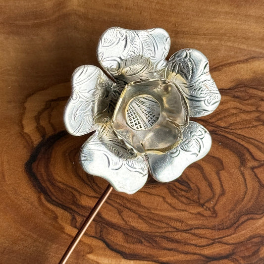 Silver Flower on copper stem