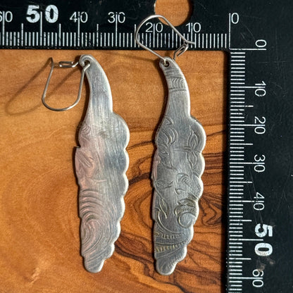 Silver Feather Earrings