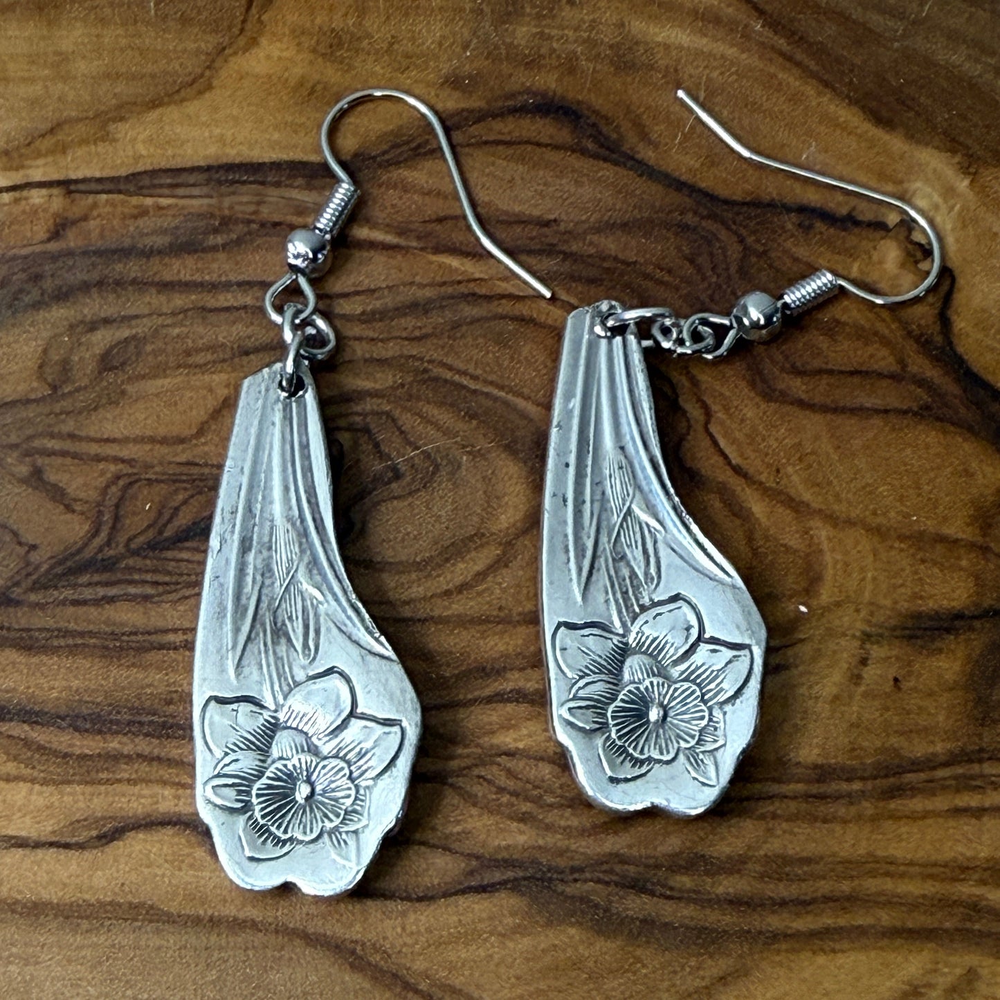 Silver Spoon Daffodil Earrings