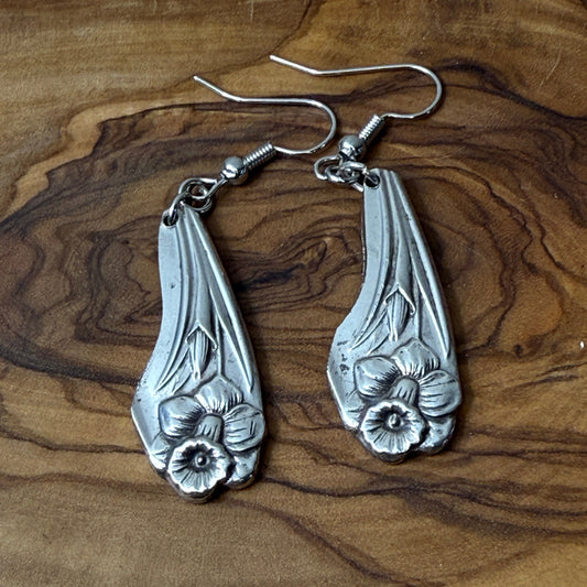 Silver Spoon Daffodil Earrings