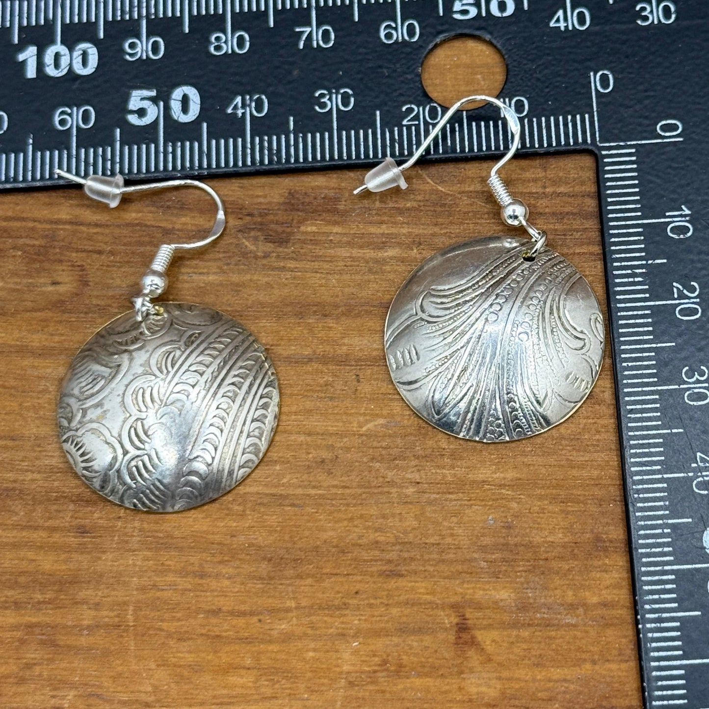 Silver Tray Earrings - Circle